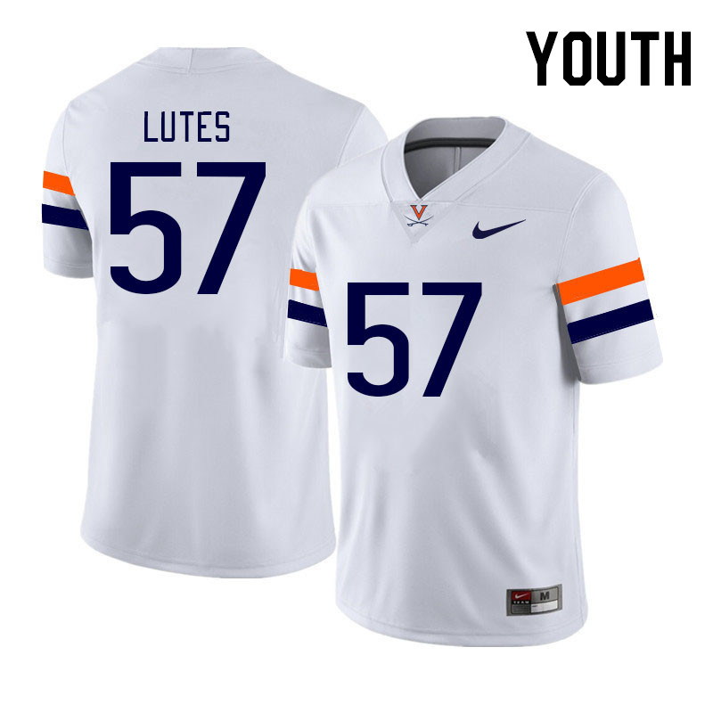 Youth #57 Andy Lutes Virginia Cavaliers College Football Jerseys Stitched Sale-White